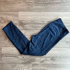 Ouges Women’s Cheetah Animal Print Workout Leggings Blue Black Stretchy Size XL